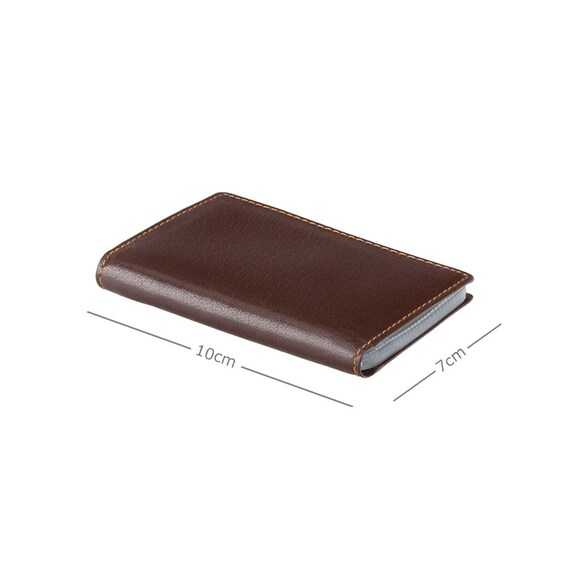 ●vunque● Perfec Slim Card Holder Choco Brown m1037_1362313 Super Slim Leather Card Holder With Plastic Expander Slots