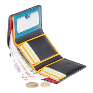 Sac à main Tri Fold de VISCONTI - Sacs à main pour femmes - Sac à main en cuir véritable fait à la main - Portefeuilles pour dames - Sac à main protégé RFID - Sacs à main colorés