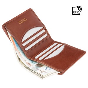 VISCONTI - Luxury Tan Leather Wallet with RFID Protection - Slim Wallet - Wallets for Men - Veg Tan Premium Leather - Gift Boxed