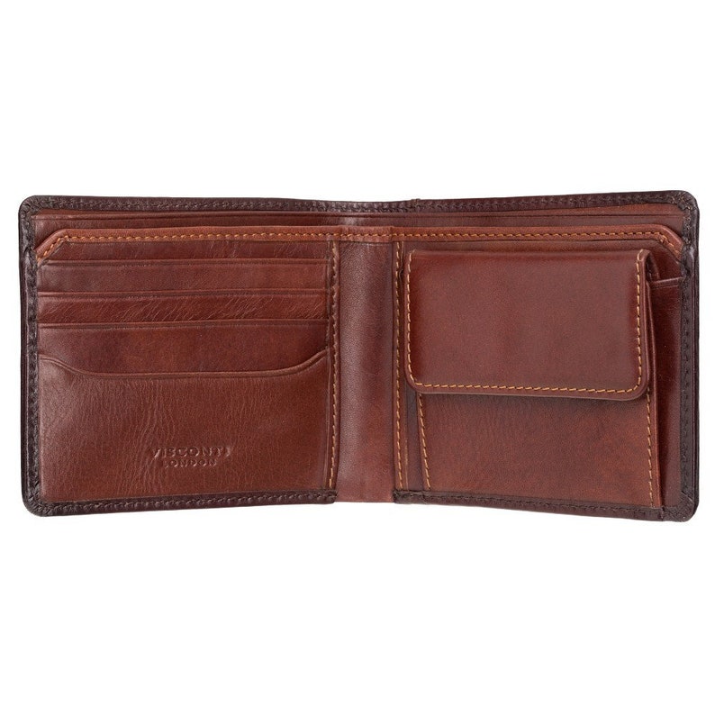 VISCONTI Burnished Tan Leather Wallet Handmade Wallet With - Etsy