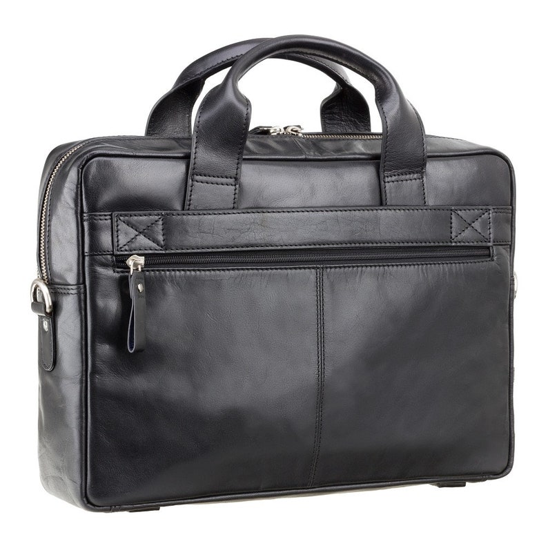 Black Leather Laptop Bag Premium Handmade From Full Grain - Etsy