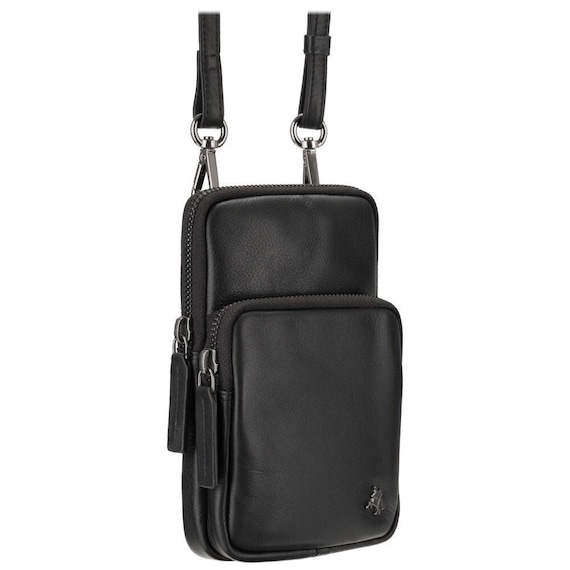 Travel Neck Pouch Small Cross Body Mobile Bag Small Travel Pouch Black Unisex Leather Bags VISCONTI Sling Bags Collection S5 Etsy Ireland