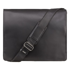 VISCONTI Harvard (XL) - Black - Leather Bag - Messenger Bag - Distressed Leather Bag - Vintage Leather Bag - Man Bag - 16054