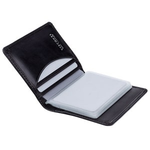 VISCONTI - RFID Slim Leather Card Holder - Luxury Black - Cardholder Wallet - Minimalist Wallet - Leather Wallets for Men - TSC40 - Handmade