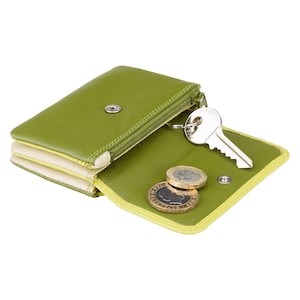 Green Coin Case - Rainbow Collection - Lime - Mini Coin Purse With Card Holding Wallet - RB99 - Tahiti