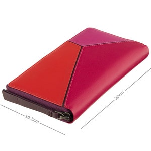 Monedero de piel VISCONTI / Monedero con cremallera - Monedero de piel para mujer / Monedero de piel para mujer con cremallera - Monedero de piel RFID BRC98 BERRY