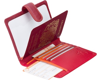 Colourful Red Passport Wallet Cover with RFID - Rainbow Collection - Red - Passport Holder - Card Wallet - Travel Accessories - RB75 - Sumba