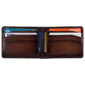 Vespa VISCONTI - Cartera de cuero superdelgada RFID - Bronceado bruñido - Cartera con tarjetero - Carteras de cuero para hombre - MT90 - En caja de regalo