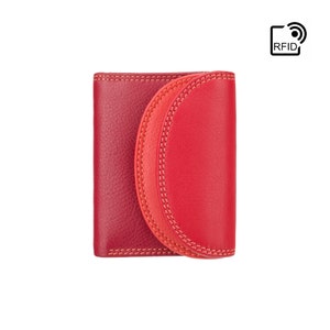 Best Selling RFID Purse by VISCONTI - Rainbow Collection - Red - Small Coin Purse With Cash Holding Wallet - RB126 - Zanzibar