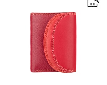Best Selling RFID Purse by VISCONTI - Rainbow Collection - Red - Small Coin Purse With Cash Holding Wallet - RB126 - Zanzibar