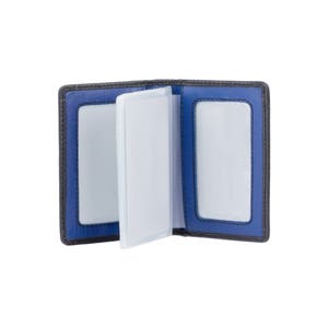 VISCONTI - RFID Slim Leather Card Holder - Black / Blue - Cardholder Wallet - Minimalist Wallet - Leather Wallets for Men - VSL24 - Handmade