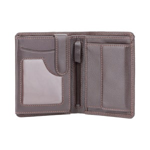 Men's Upright Leather Wallet - RFID Blocking Wallet - Note Case - Chocolate Brown - HT11 - Boxed - Best Seller