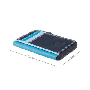女性用 RFID カードウォレット - レインボーコレクション - ブルー - ミニコインケース - カード収納財布 - RB110 - Phi Phi