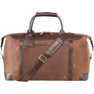 VISCONTI Leather Holdall - Overnight Bag - Travel Bag - Holdall - Leather Weekend Bag - Duffel - TC152 - Voyager - Grab Handle Bags