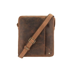 Petit sac en cuir fait à la main - Cross Body Leather Satchel - Sacs en cuir pour hommes par VISCONTI - Cuir Premium - Watson - TC69 Havana Tan