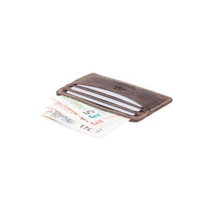 VISCONTI - Slim Leather Card Holder - Oil Brown - Cardholder Wallet - Minimalist Wallet - Leather Card Holders - VSL25 - Front Pocket Wallet