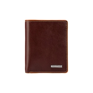 VISCONTI Leather Wallet - Brown - Tignes - RFID Slim Card Wallet With Zip - Card Case - Bi-Fold - Wallet - Small Wallet - Man wallet