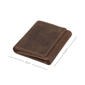 VISCONTI Tri-Fold Leder Geldbörse - Oil Brown - Hunters Collection - Apachen - 700 - Tri-Fold - RFID Portemonnaie - Kleine Geldbörse - Herren Geldbörse