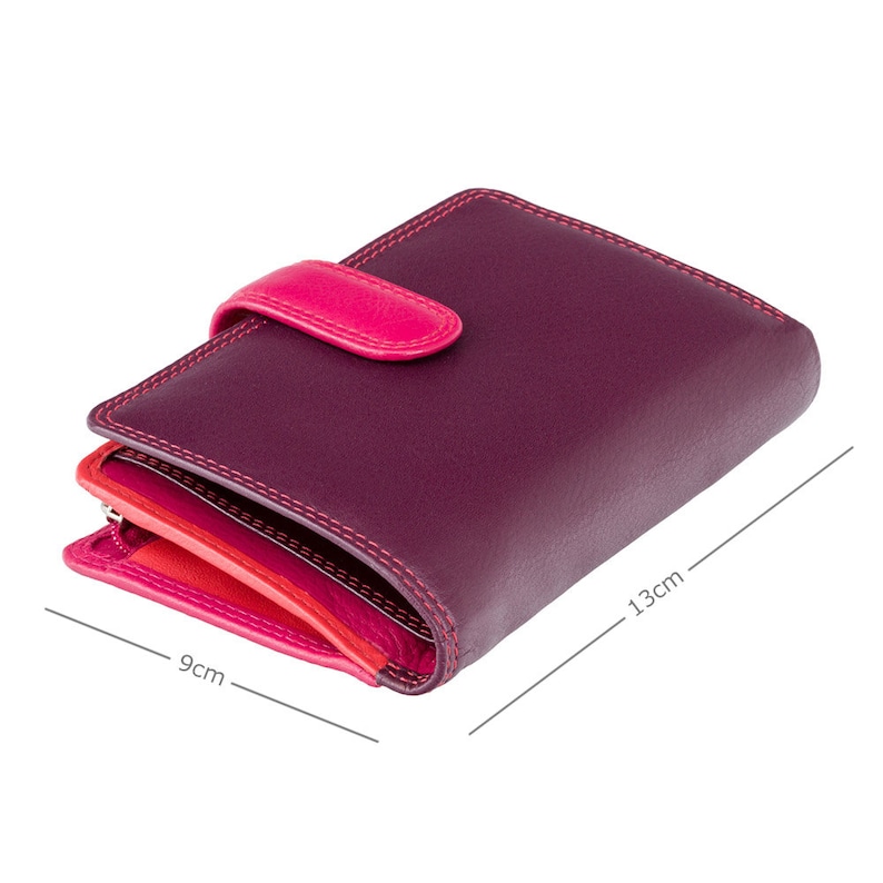 Plum VISCONTI Best Selling RFID Purse Hawaii Zipped Coin Purse With Card Holding Wallet RB53 Rainbow Collection