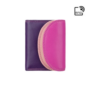 Best Selling RFID Purse by VISCONTI - Rainbow Collection - Berry - Small Coin Purse With Cash Holding Wallet - RB126 - Zanzibar
