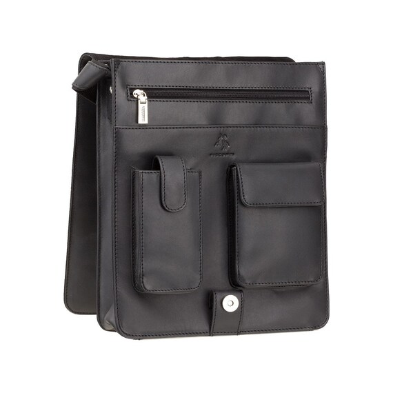 Bolso bandolera grande negro, Colección Reporteros Hombre. Porta