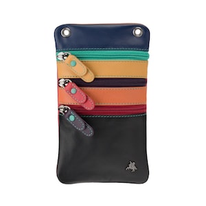 Reise-Umhängetasche / Kleine Umhängetasche für Mobiltelefone / Kleine Reisetasche - Schwarz - Unisex-Ledertaschen - VISCONTI Sling Bags-Kollektion - S4