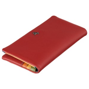 Monedero colorido - Cartera para mujer - Rojo - Carteras para mujer - Cuero genuino - Monedero con cierre de botón - CM70 Anna