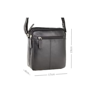 Collection de sacs à bandoulière VISCONTI - Bailey - S8 - Noir - Sac en cuir pour femme - Sac en cuir unisexe - Sac femme - Petit sac zippé