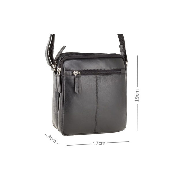 Collection de sacs à bandoulière VISCONTI - Bailey - S8 - Noir - Sac en cuir pour femme - Sac en cuir unisexe - Sac femme - Petit sac zippé