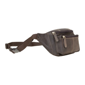 VISCONTI Classic Bum Bag - Ziptop Bag - Oiled Brown - Leather Bum Bag - Waist Bag - Unisex - 720
