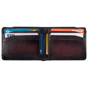 Vespa VISCONTI - Portafoglio RFID Super Slim in Pelle - Borgogna Brunita - Portafoglio Porta Carte - Portafoglio Uomo - MT90 - Gift Boxed
