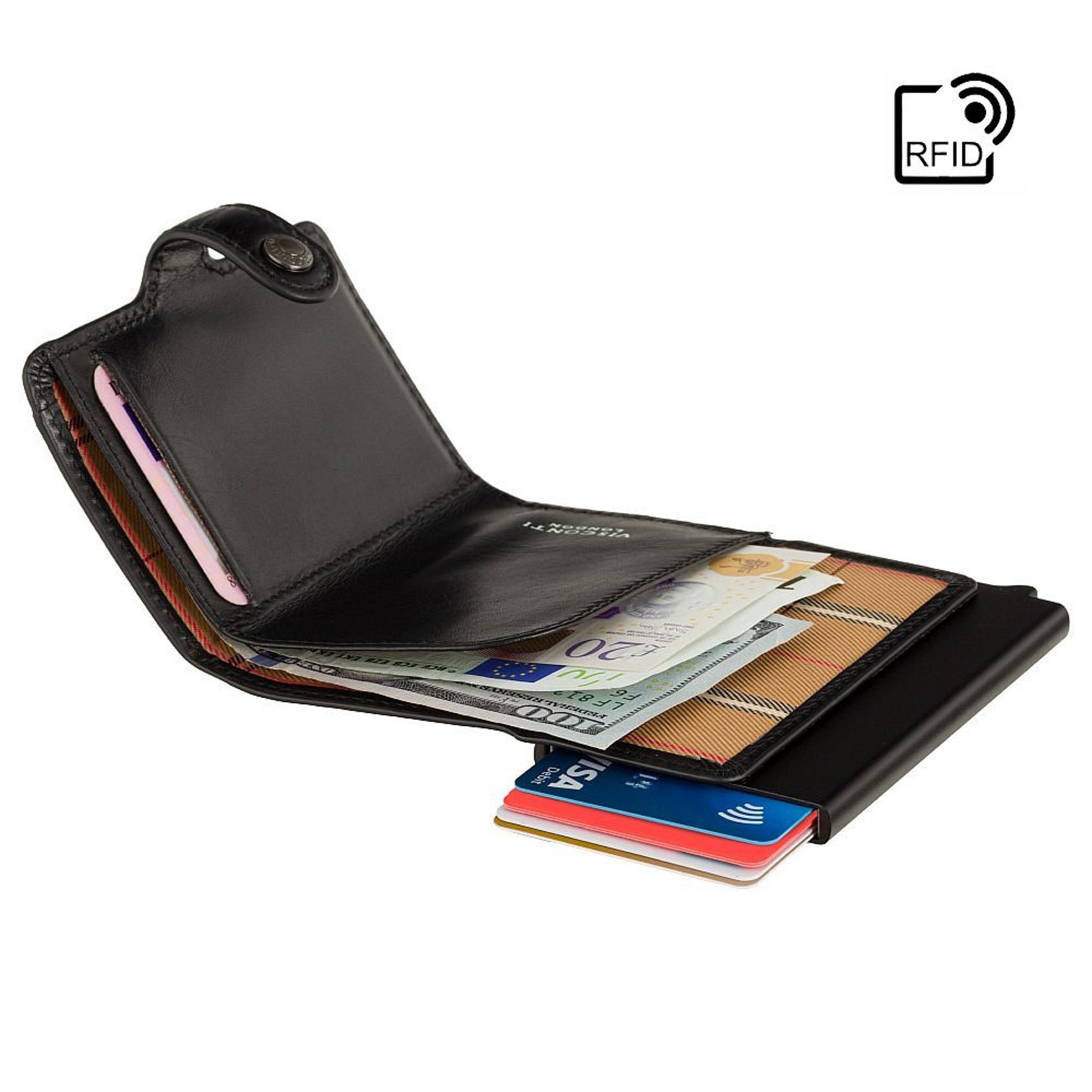 Pop Out Ejector Card Wallet by VISCONTI RFID Slim Leather Etsy