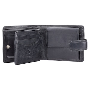 VISCONTI RFID Premium Leather - Noir - Portefeuille pour espèces et pièces de monnaie - Grands portefeuilles en cuir pour homme - HT10 - Coffret cadeau