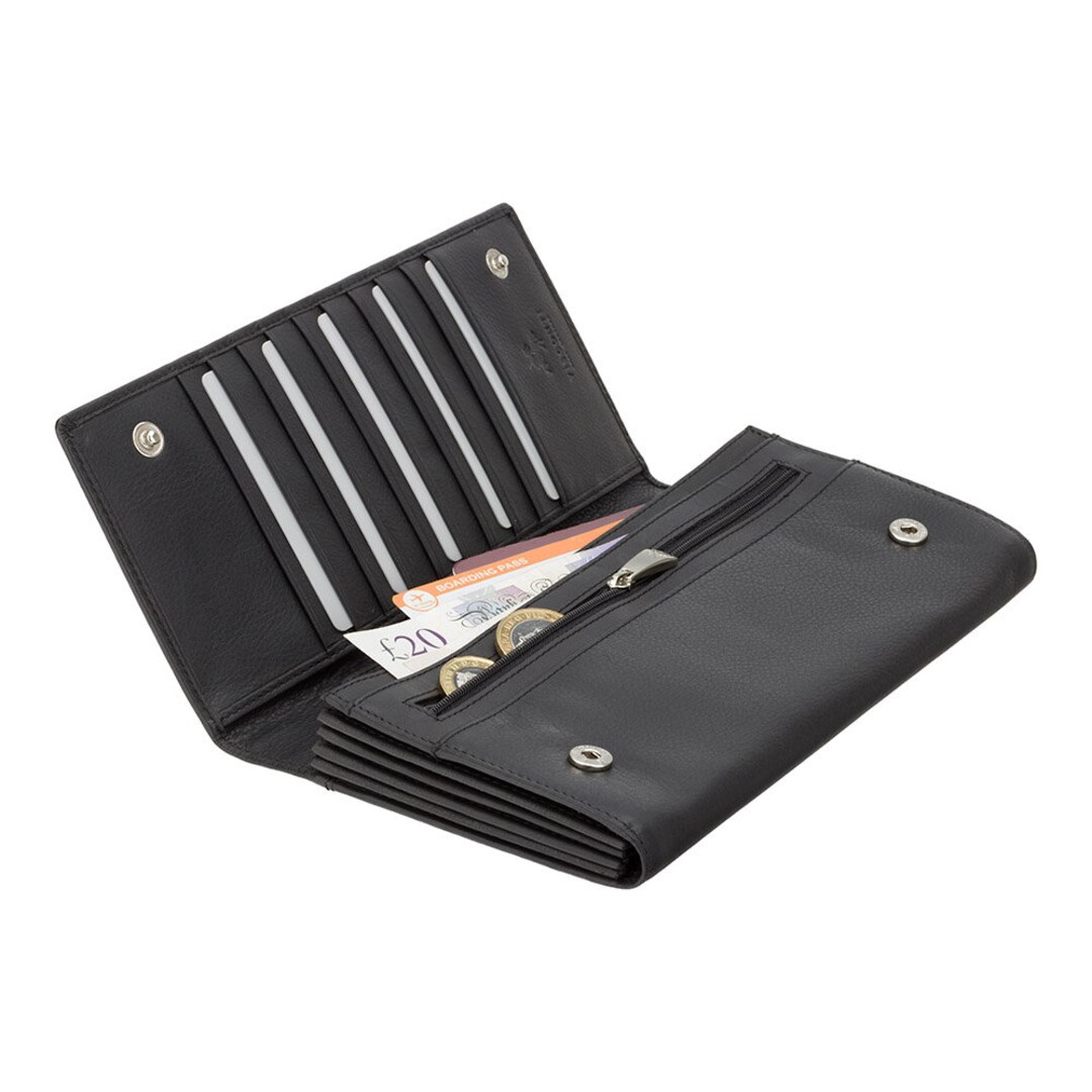 VISCONTI RFID Leather Travel Wallet Purse Black Passport Etsy