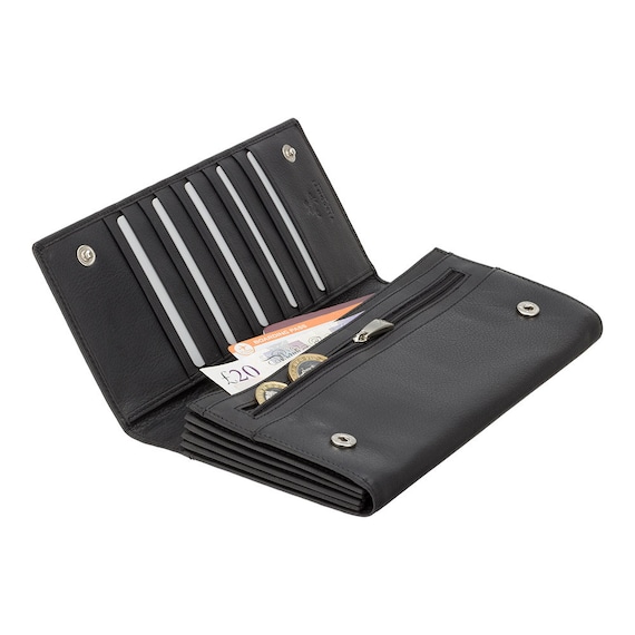 VISCONTI RFID Leather Travel Wallet Purse Black Passport Etsy