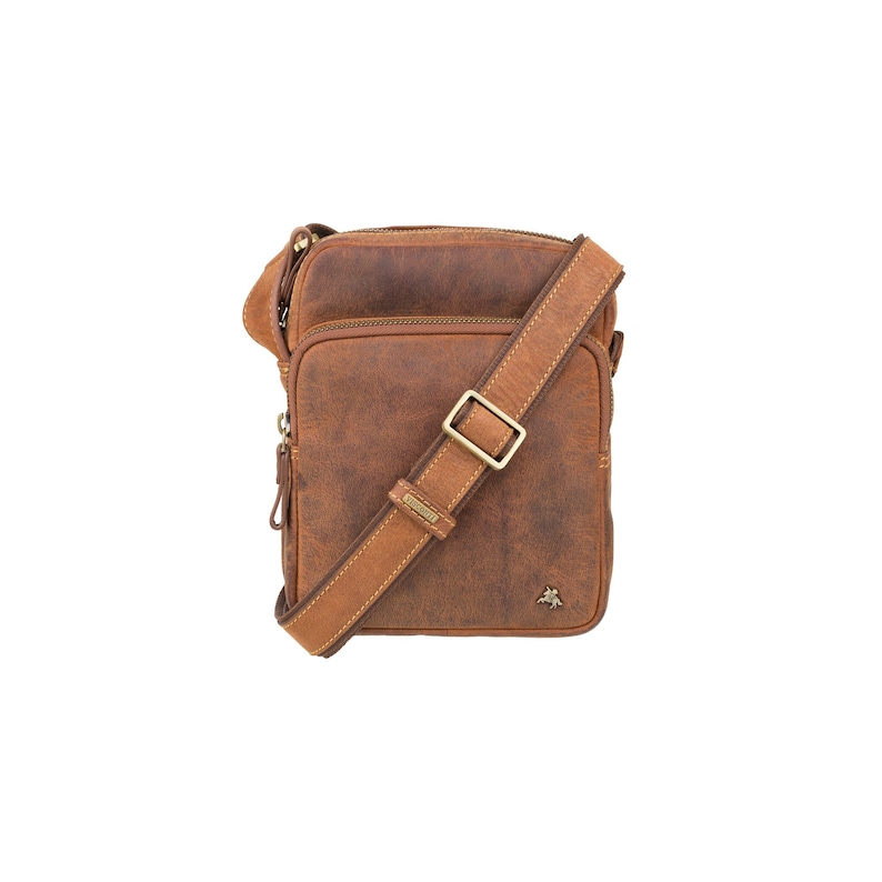 Handmade Small Leather Bag - Cross Body Small Leather Satchel - Leather Bags For Men by VISCONTI - Havanna Tan Premium Leather - TC68 image 2