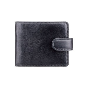 VISCONTI RFID Premium Leather Cash and Card Wallet Button Close Black ...