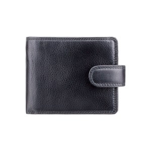 VISCONTI RFID Premium Leather Cash and Card Wallet Button Close - Noir - Porte-cartes pour homme - Portefeuilles en cuir pour homme - HT9 - Coffret cadeau