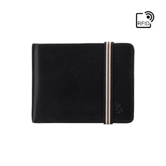 Portafoglio Minimalista Con Protezione RFID – Pelle E Alluminio – Porta Carte E Banconote Con Pulsante