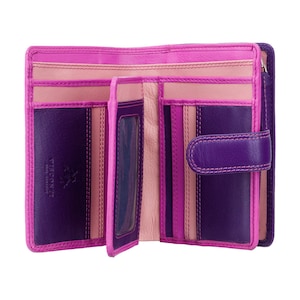 Cartera para dama en color morado para billetes, tarjetas, DNI y monedas - RB51 - Fiji