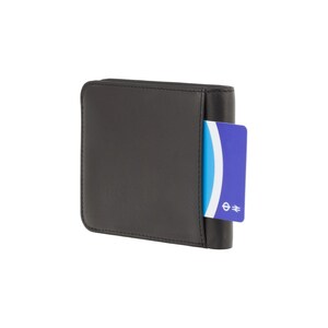 VISCONTI RFID Super Slim Leather Wallet Black / Blue - Etsy