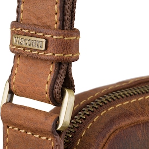 Handmade Small Leather Bag - Cross Body Small Leather Satchel - Leather Bags For Men by VISCONTI - Havanna Tan Premium Leather - TC68 image 7