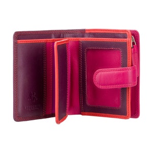 Monedero pequeño RFID para tarjetas, billetes y monedas - Monedero de mujer - Monedero de mujer - RB40 Plum