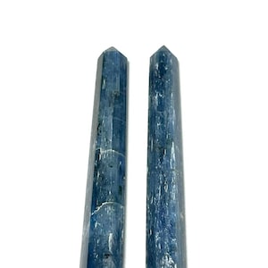 Blue Kyanite Faceted (Six Sided) Tapered, Gorgeous Massage Wands.