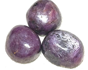 3 Rubin Wunderschöne Polierte Trommelsteine - Set aus drei Steinen