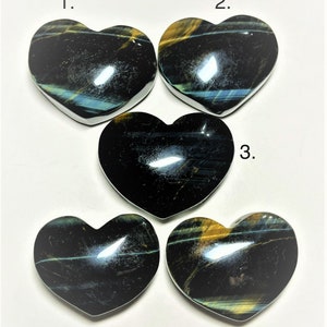 Stunning Blue Tigereye Hearts - 30X40X20mm - Excellent quality very good luster.