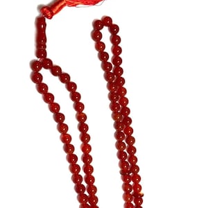 Genuine Red Carnelian (Aqeeq) Tasbeeh 99 Beads