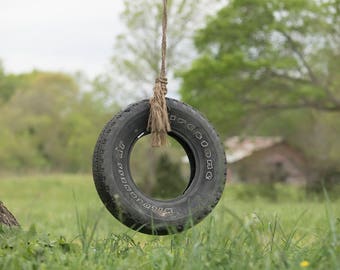 Set of 2 Swings: Tire Swing and Wooden Swing with Flowers Outdoor Digital Background/Digital Backdrop/Overlay