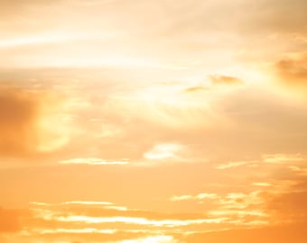 Ocean Sunrise/Sunset Orange, Yellow Digital Backdrop/Digital Background/Sky Overlay