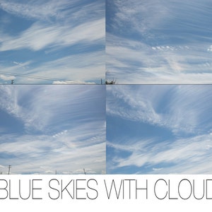 Blue Skies with Cloud Overlay for Photoshop and editing digital background/backdrop